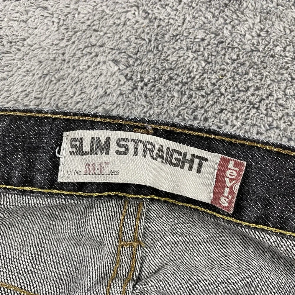 Levis 514 Slim Straight Jeans Mens 36x26 Gray Mid Rise‎ Denim Hemmed 100% Cotton